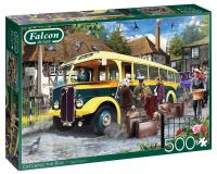 Puzzle 500 Falcon Podróż autobusem G3. Wydawca: Jumbo. SmakLiter.pl Opakowanie Puzzle 500 Falcon Podróż autobusem G3