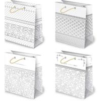 Opakowanie Torebki ozdobne XL set 12 białe grafika