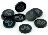 Opakowanie Znaczniki akryl czarne smok orkągłe 22x3mm 10szt