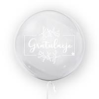 Opakowanie Balon 45cm Gratulacje biały TUBAN