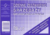 Opakowanie Dzienne zest. sprzedaży nieudokumentowanej K-15