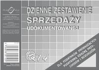 Opakowanie Dzienne zestawienie sprzedaży udokumentowanej K-14