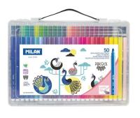 Opakowanie Flamastry Peacock w walizce 50 kolorów MILAN