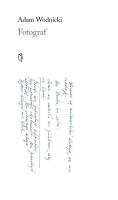 Fotograf. Autor: Adam Wodnicki. SmakLiter.pl Okładka książki Fotograf
