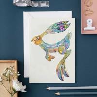 Karnet A138 B6 + koperta Kicający zając. Wydawca: DM Collection. SmakLiter.pl Opakowanie Karnet A138 B6 + koperta Kicający zając