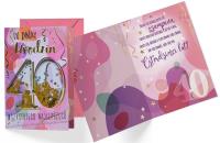 Opakowanie Karnet B6 konfetti KNF-036 Urodziny 40 damskie