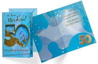 Opakowanie Karnet B6 konfetti KNF-039 Urodziny 50 męskie