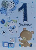 Opakowanie Karnet Przestrzenny B6 Roczek chłopiec miś