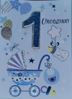 Opakowanie Karnet Przestrzenny B6 Roczek chłopiec wózek