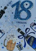 Opakowanie Karnet Przestrzenny B6 Urodziny 18 piwo