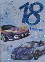 Opakowanie Karnet Przestrzenny B6 Urodziny 18 samochód