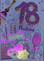 Opakowanie Karnet Przestrzenny B6 Urodziny 18 tort