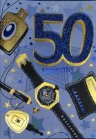 Opakowanie Karnet Przestrzenny B6 Urodziny 50 mężczyzna