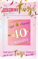 Opakowanie Karnet Urodziny 40 damskie + naklejka 2K - 003