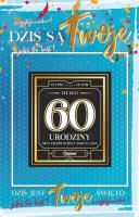 Opakowanie Karnet Urodziny 60 męskie + naklejka 2K - 011