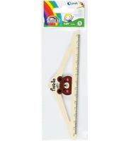 Linijka drewniana 15cm miś wieszak FIORELLO. Wydawca: Fiorello. SmakLiter.pl Opakowanie Linijka drewniana 15cm miś wieszak FIORELLO