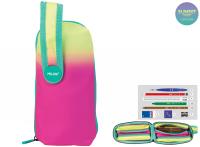 Opakowanie Multipiórnik Milan owalny z 4 piórnikami SUNSET różowo-żółty