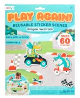 Opakowanie Naklejki wielorazowe mini z grą Play Again Dino