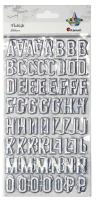 Opakowanie Naklejki wypukłe alfabat i cyfry srebrne 123szt
