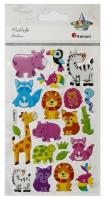 Opakowanie Naklejki wypukłe zwierzęta safari 20szt