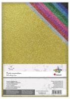 Opakowanie Pianka samoprzylepna brokatowa 20x30cm 10 kolorów