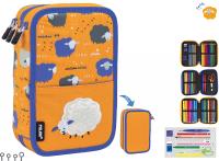 Opakowanie Piórnik Milan 3 poziomowy z wyposażeniem BE WOOL pomarańczowy