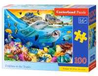 Puzzle 100 Delfiny w tropikach B-111169. Wydawca: CASTOR. SmakLiter.pl Opakowanie Puzzle 100 Delfiny w tropikach B-111169