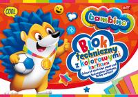 Opakowanie Blok techniczny z kolorowymi kartkami Bambino A4 10 kartek PAKIET 10 sztuk