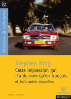 Cette impression qui n'a de nom qu'en francais. Autor: King Stephen. SmakLiter.pl Okładka książki Cette impression qui n'a de nom qu'en francais