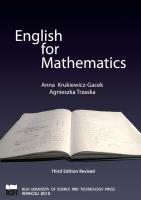 English for mathematics. Autor:   Praca zbiorowa. SmakLiter.pl Okładka książki English for mathematics