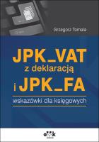 Okładka książki JPK_VAT z deklaracją i JPK_FA