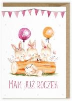 Opakowanie Kartka urodzinowa Roczek Zajączki K114