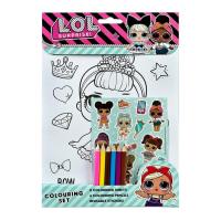 Opakowanie Kolorowanka z kredkami plus naklejki LOL Surprise