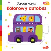Kolorowy autobus. Akademia mądrego dziecka. Pierwsze puzzle. Autor: Lisa Barlow, Damien Barlow. SmakLiter.pl Okładka książki Kolorowy autobus. Akademia mądrego dziecka. Pierwsze puzzle