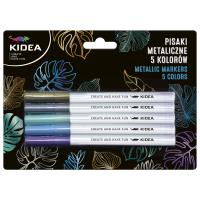 Pisaki metaliczne 5 kolorów KIDEA. Wydawca: Derform. SmakLiter.pl Opakowanie Pisaki metaliczne 5 kolorów KIDEA