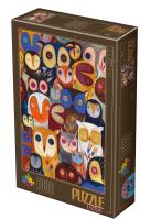 Opakowanie Puzzle 1000 Andrea Kutri, Collage - Sowy