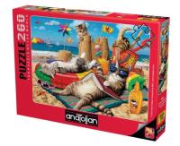 Puzzle 260 Koty na plaży. Wydawca: Anatolian. SmakLiter.pl Opakowanie Puzzle 260 Koty na plaży