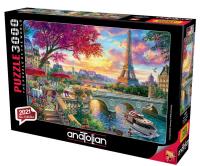 Puzzle 3000 Paryż, Kawiarnia nad Sekwaną. Wydawca: Anatolian. SmakLiter.pl Opakowanie Puzzle 3000 Paryż, Kawiarnia nad Sekwaną