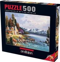 Puzzle 500 Dom z jeziorem. Wydawca: Anatolian. SmakLiter.pl Opakowanie Puzzle 500 Dom z jeziorem