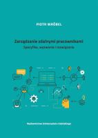 Zarządzanie zdalnymi pracownikami. Autor: ks. Piotr Wróbel. SmakLiter.pl Okładka książki Zarządzanie zdalnymi pracownikami