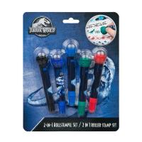 Opakowanie Zestaw 2w1 Flamastry ze Stempelkami Dinozaury