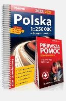Okładka książki Atlas samochodowy Polska + instr. pierwszej pomocy