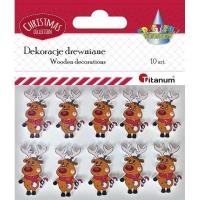 Opakowanie Guziki drewniane renifery 10szt