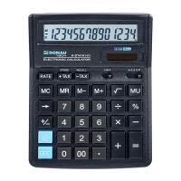 Opakowanie Kalkulator biurowy DONAU TECH, 14-cyfr. wyświetlacz, wym. 199x153x31 mm, czarny