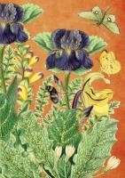 Opakowanie Karnet B6 brokat z kopertą Kwiaty w ogrodzie