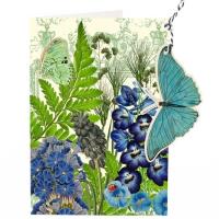 Opakowanie Karnet B6 i zawieszka z kopertą - Niebieski motyl
