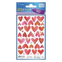 Opakowanie Naklejki papierowe wytłaczane - Serca