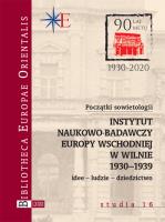 Początki sowietologii: Instytut Naukowo-Badawczy Europy Wschodniej w Wilnie (1930-1939). Autor: Opracowanie zbiorowe. SmakLiter.pl Okładka książki Początki sowietologii: Instytut Naukowo-Badawczy Europy Wschodniej w Wilnie (1930-1939)