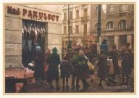 Opakowanie Pocztówka Warszawa 1947 Sklep kolonialny