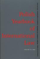 Opakowanie Polish Yearbook of International Law Tom XL